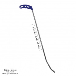 65 cm 10 mm Çap Özel Yapım Yassı Uçlu Çift Kıvrımlı Çubuk - S12-01