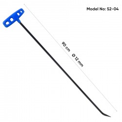90 cm 12 mm Çap Tek Kıvrımlı Sivri Uç Çubuk - S2-04