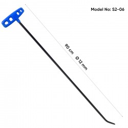 90 cm 12 mm Çap Tek Kıvrımlı Yassı Uç Çubuk - S2-06