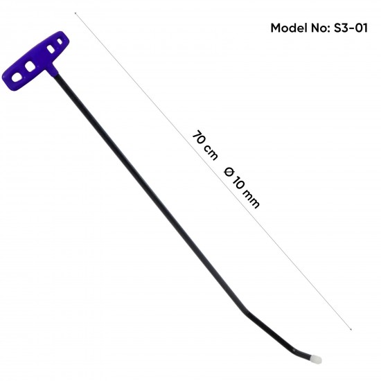 70 cm 10 mm Çift Kıvrımlı Vida Dişli Uç Çubuk - S3-01