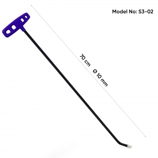 70 cm 10 mm Çap Tek Kıvrımlı Vida Dişli Uç Çubuk - S3-02