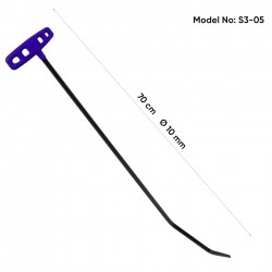 70 cm 10 mm Çap Çift Kıvrımlı Yassı Uç Çubuk - S3-05 70 cm 10 mm Çap Çift Kıvrımlı Yassı Uç Çubuk - S3-05