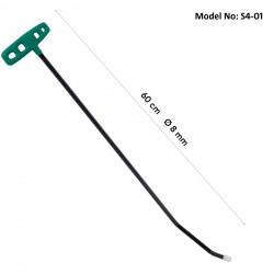 60 cm 8 mm Çap Çift Kıvrımlı Vida Dişli Uç Çubuk - S4-01