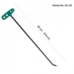 60 cm 8 mm Tek Kıvrımlı Vida Dişli Uç Çubuk - S4-02