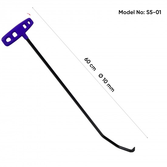 60 cm 10 mm Çap 3 Kıvrımlı Yassı Sivri Uç Çubuk - S5-01