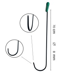 70cm 8 mm Çap Dik Yatay Uç Çengel Çubuk - S5-03 70cm 8 mm Çap Dik Yatay Uç Çengel Çubuk - S5-03