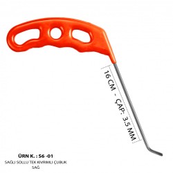 16 cm 3.5 mm Çap Sağlı Sollu Tek Kıvrımlı Sağ Çubuk - S6-01