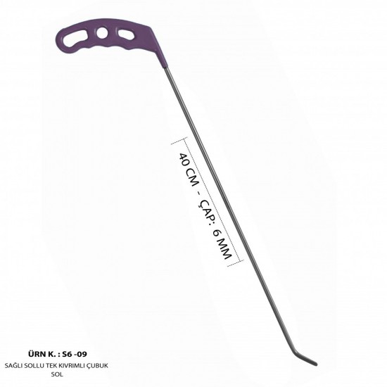 40 cm 6 mm Çap Sağlı Sollu Tek Kıvrımlı Sol Çubuk - S6-09