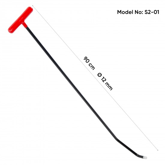90 cm 12 mm Çap Çift Kıvrımlı Vida Dişli Uç Çubuk - S2-01