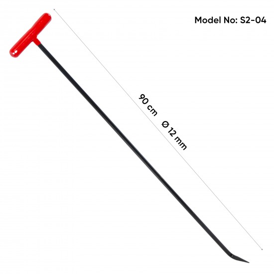 90 cm 12 mm Çap Tek Kıvrımlı Sivri Uç Çubuk - S2-04