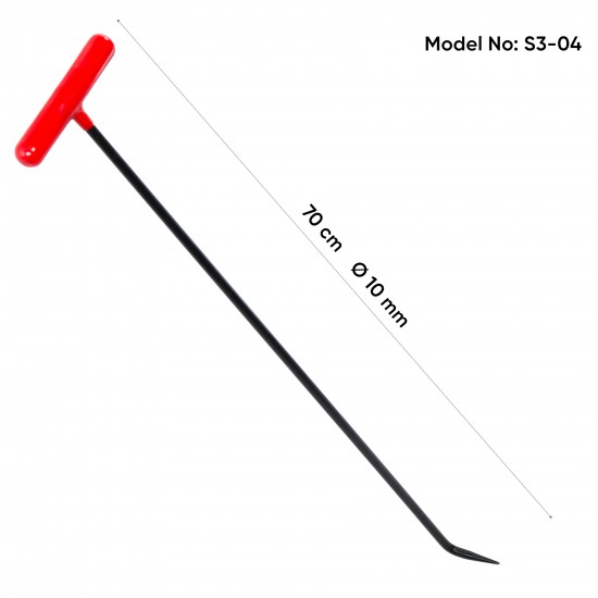 70 cm 10 mm Çap Tek Kıvrımlı Sivri Uç Çubuk - S3-04