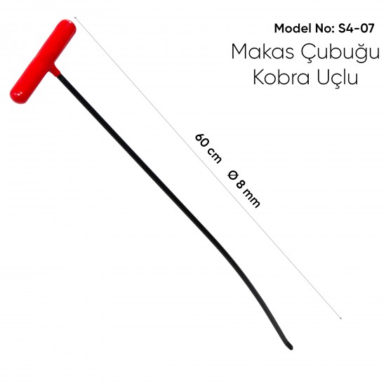 60 cm 8 mm Çap Makas Çubuğu - Kobra Uç Çubuk - S4-07 60 cm 8 mm Çap Makas Çubuğu - Kobra Uç Çubuk - S4-07