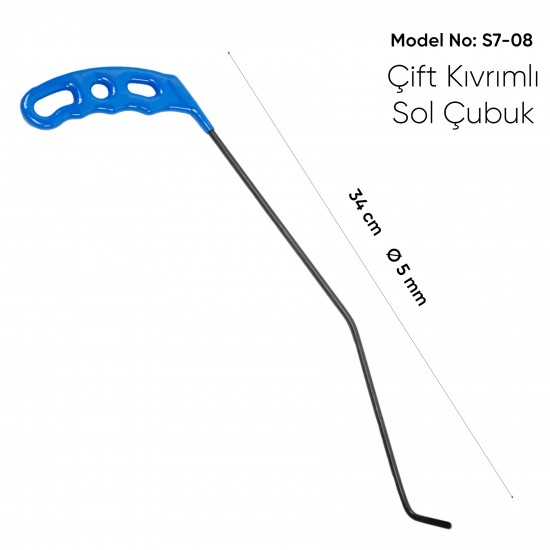 34 cm 5 mm Çap Sağlı Sollu Çift Kıvrımlı Sol Çubuk - S7-08