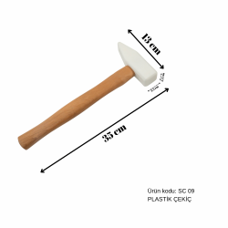 35 cm Tahta Saplı Plastik Çekiç, Boyasız Göçük Düzeltme Çekici, PDR Çekiç - SC-09