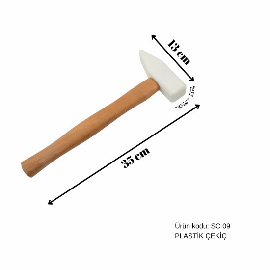 35 cm Tahta Saplı Plastik Çekiç, Boyasız Göçük Düzeltme Çekici, PDR Çekiç - SC-09 35 cm Tahta Saplı Plastik Çekiç, Boyasız Göçük Düzeltme Çekici, PDR Çekiç - SC-09