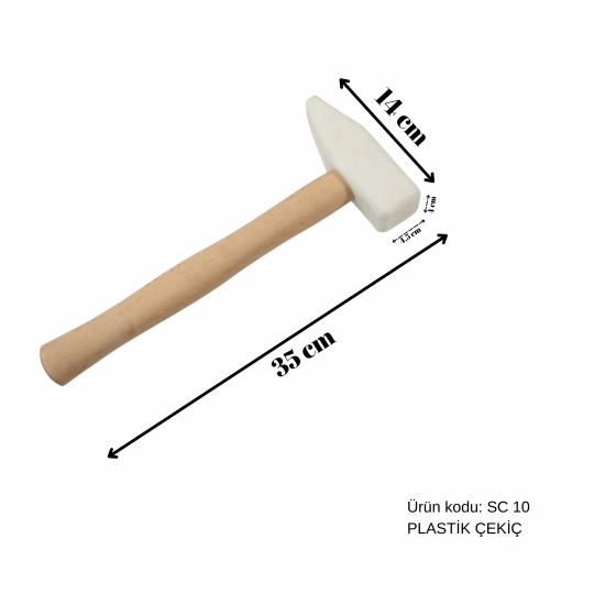 35 cm Büyük Başlıklı Tahta Saplı Plastik Çekiç, Boyasız Göçük Düzeltme Çekici, PDR Çekiç - SC-10 35 cm Büyük Başlıklı Tahta Saplı Plastik Çekiç, Boyasız Göçük Düzeltme Çekici, PDR Çekiç - SC-10