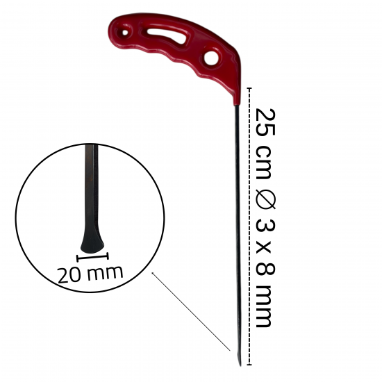 25 cm 3x8mm Çap Plaka Çubuk Büyük Ağız Çubuk - S15-02