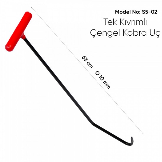 60 cm 10 mm Çap 3 Kıvrımlı Yassı Sivri Uç Çubuk - S5-1