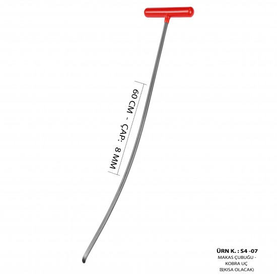 60 cm 8 mm Çap Makas Çubuğu - Kobra Uç Çubuk